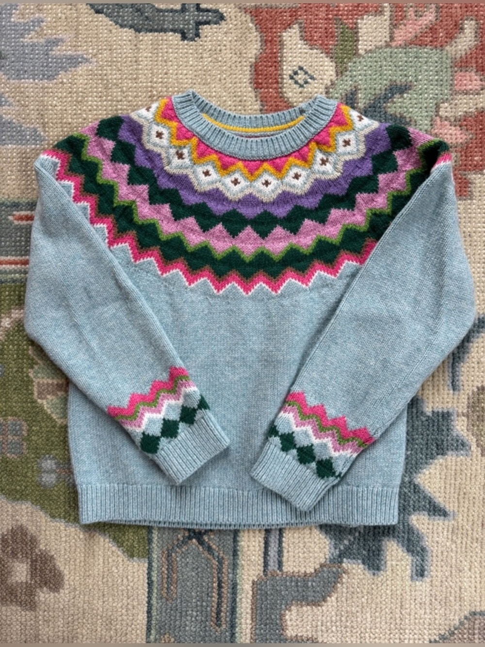3-4Y Mini Boden Millie Macintosh Eleanor Fair Isle Sweater - Picture 10 of 13